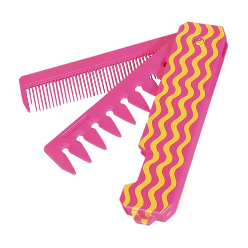 Pocket Comb, Fine Tooth & Wide Tooth Styling Tool, Folding Portable Design, Detangling Hair Brush, 8.78x1.18x0.55 Inches, For Hair Beards Mustaches Women Girls Travel Grooming von Gungtj