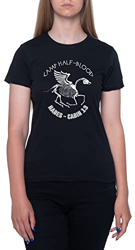 Camp Half-Blood Hades - Cabin 13 Schwarz T-Shirt Damen Mit Kurzen Ärmeln Und Rundem Hals Black Womens M von Gunmant