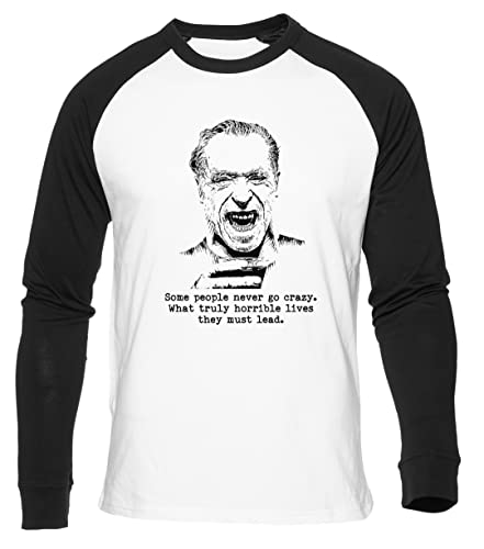 Charles Bukowski Quote Some People Never Go Crazy Weißes Baseball T-Shirt Herren Damen Unisex Langarm Rundem Hals White Mens Womens L von Gunmant