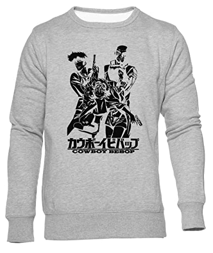 Cowboy Bebop Gang Grauer Sweater Herren Damen Unisex Langarm Ärmel Rundem Hals Grey Jumper Mens Womens XL von Gunmant