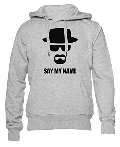 Gunmant Breaking Bad Heisenberg Say My Name Grauer Kapuzenpullover Herren Damen Unisex Langarm Ärmel Grey Hoodie Mens Womens XXL von Gunmant