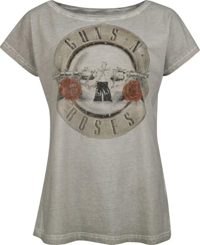 Guns N' Roses Bullet Logo Frauen T-Shirt grau S 100% Baumwolle Band-Merch, Bands von Guns N' Roses