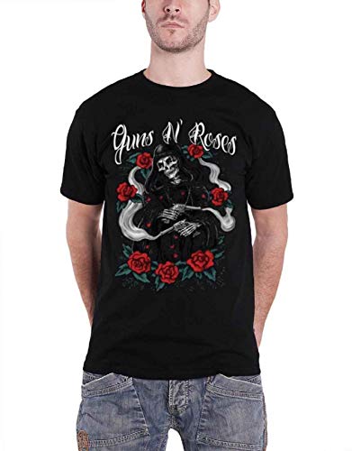 Guns N' Roses Herren Roses Reaper T-Shirt, Schwarz (Black), Large von Guns N' Roses