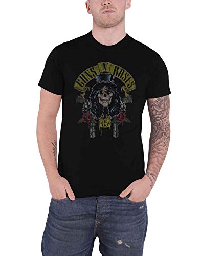 Guns N' Roses Herren Slash '85 T-Shirt, Schwarz (Black Black), Large von Guns N' Roses
