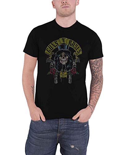 Guns N' Roses Herren Slash '85 T-Shirt, Schwarz (Black Black), Medium von Guns N' Roses