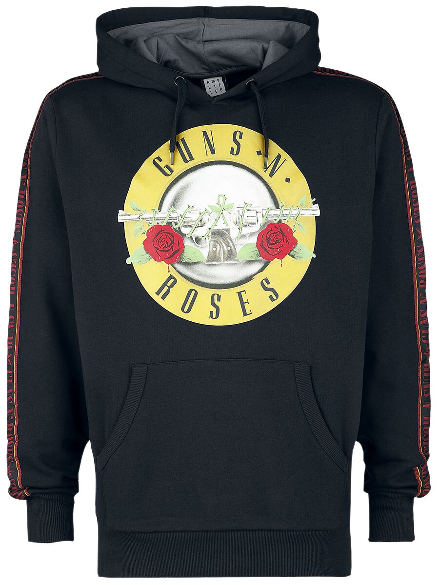 Guns N' Roses Kapuzenpullover - Amplified Collection - Mens Taped Fleece Hoodie - S bis XL - für Männer - Größe S - schwarz  - Lizenziertes von Guns N' Roses