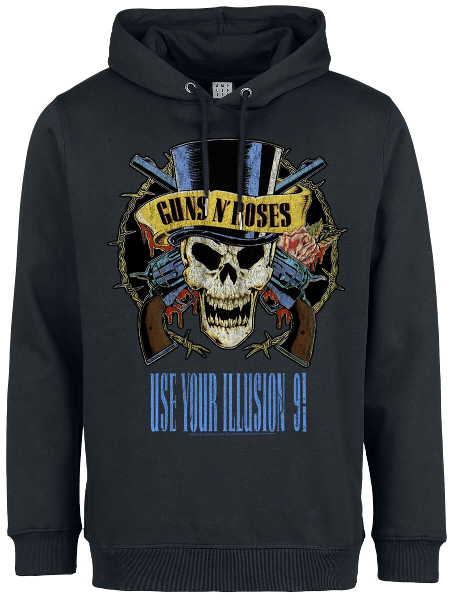 Guns N' Roses Kapuzenpullover - Amplified Collection - Use Your Illusion - S bis 3XL - für Männer - Größe L - schwarz  - Lizenziertes Merchandise! von Guns N' Roses