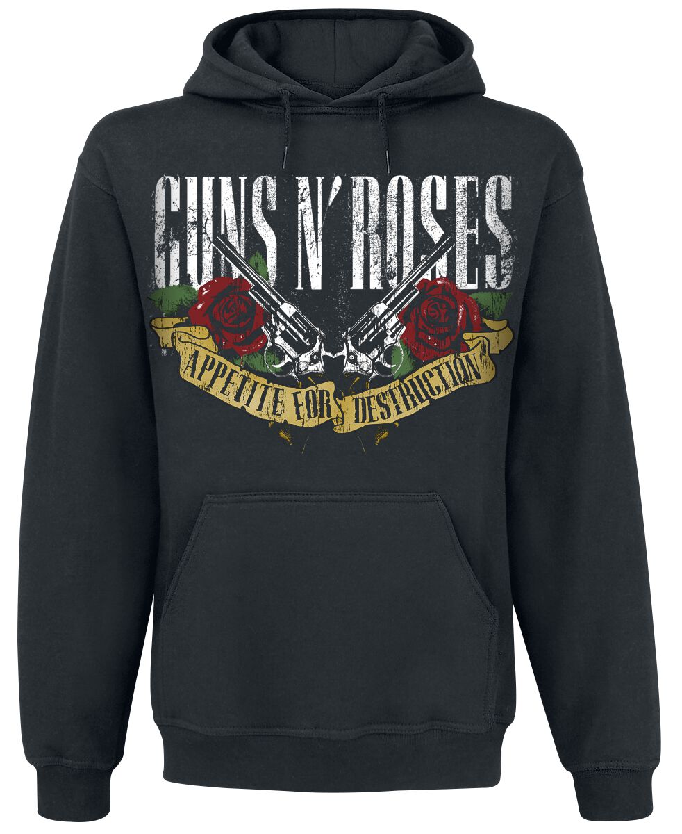 Guns N' Roses Kapuzenpullover - Appetite For Destruction - Banner - S bis XXL - für Männer - Größe L - schwarz  - Lizenziertes Merchandise! von Guns N' Roses