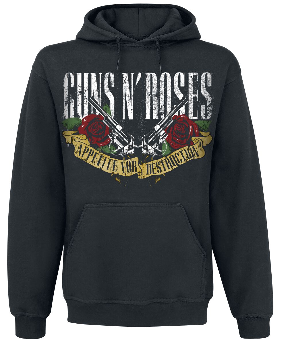 Guns N' Roses Kapuzenpullover - Appetite For Destruction - Banner - S bis XXL - für Männer - Größe M - schwarz  - Lizenziertes Merchandise! von Guns N' Roses