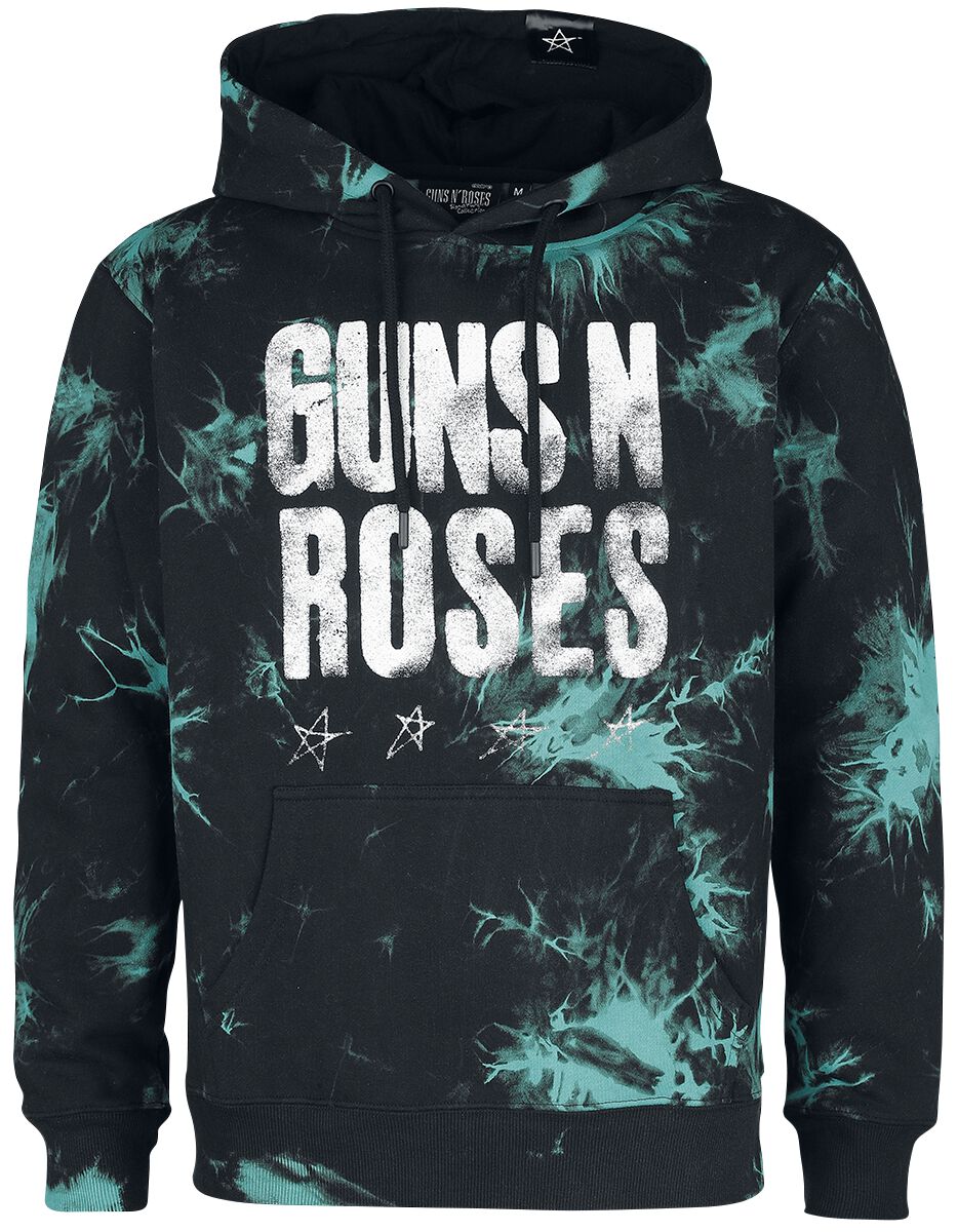 Guns N' Roses Kapuzenpullover - EMP Signature Collection - S bis L - für Männer - Größe S - schwarz/türkis  - EMP exklusives Merchandise! von Guns N' Roses