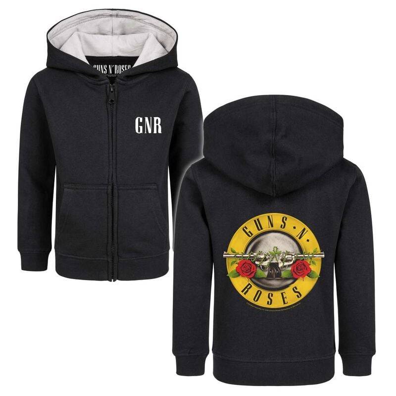 Guns N' Roses Kinder-Kapuzenjacke - Metal-Kids - Bullet - 92 bis 164 - für Mädchen & Jungen - Größe 164 - schwarz  - Lizenziertes Merchandise! von Guns N' Roses