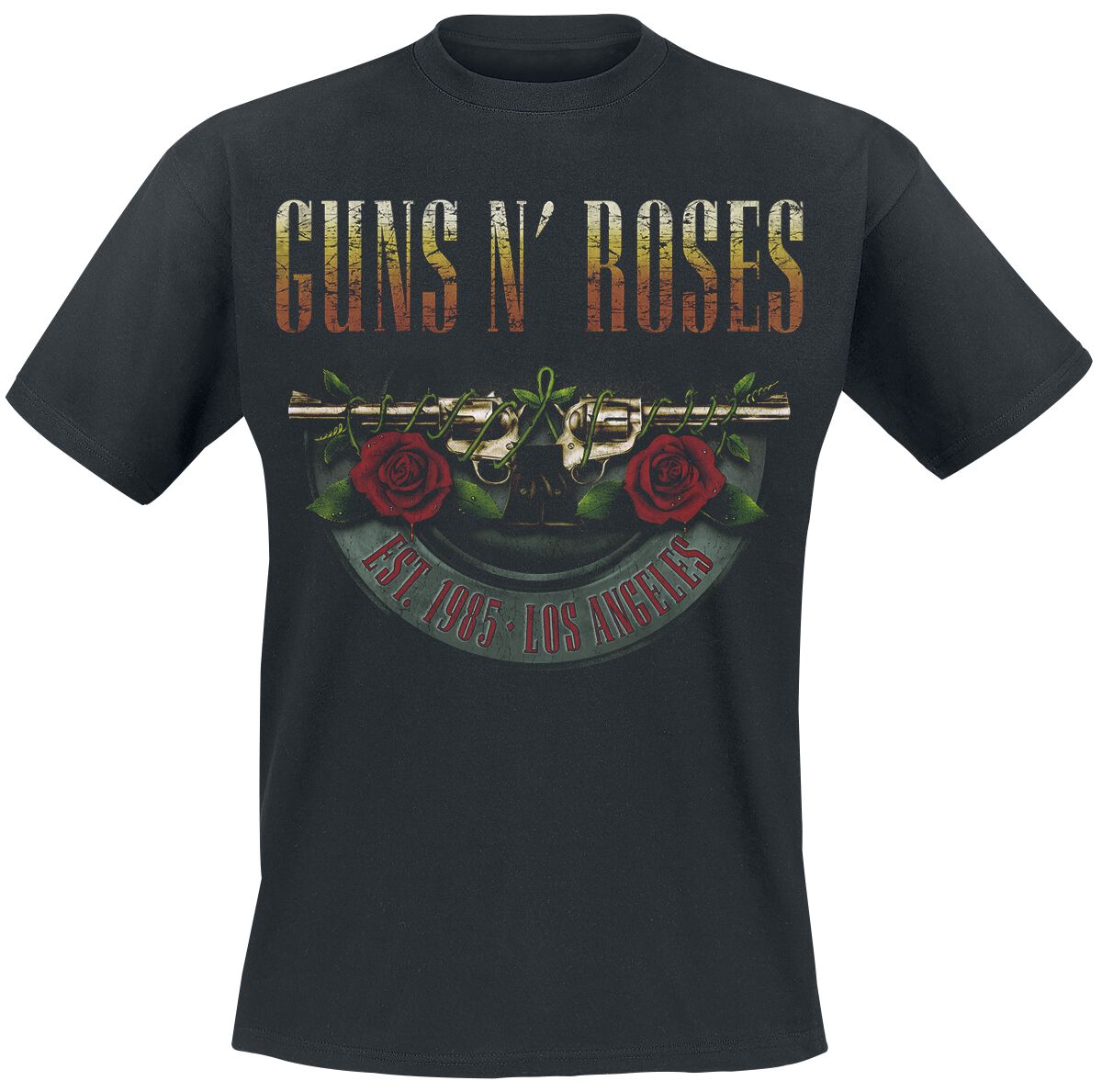Guns N' Roses Logo and Bullet Europe Tour 2017 T-Shirt schwarz in 3XL von Guns N' Roses
