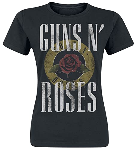 Guns N' Roses Rose Logo Frauen T-Shirt schwarz L 100% Baumwolle Band-Merch, Bands von Guns N' Roses