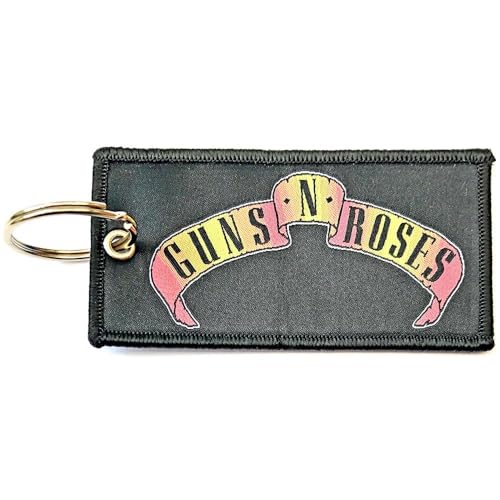 Guns N Roses - Schlüsselanhänger Doppelseitiger Aufnäher (Einheitsgröße) (Schwarz/Gelb/Pink) von Guns N' Roses