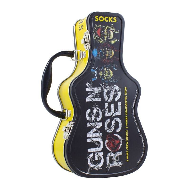 Guns N' Roses Socken - Guitar TinBox - EU 40-46 - für Männer - Größe EU 40-46 - multicolor  - Lizenziertes Merchandise! von Guns N' Roses