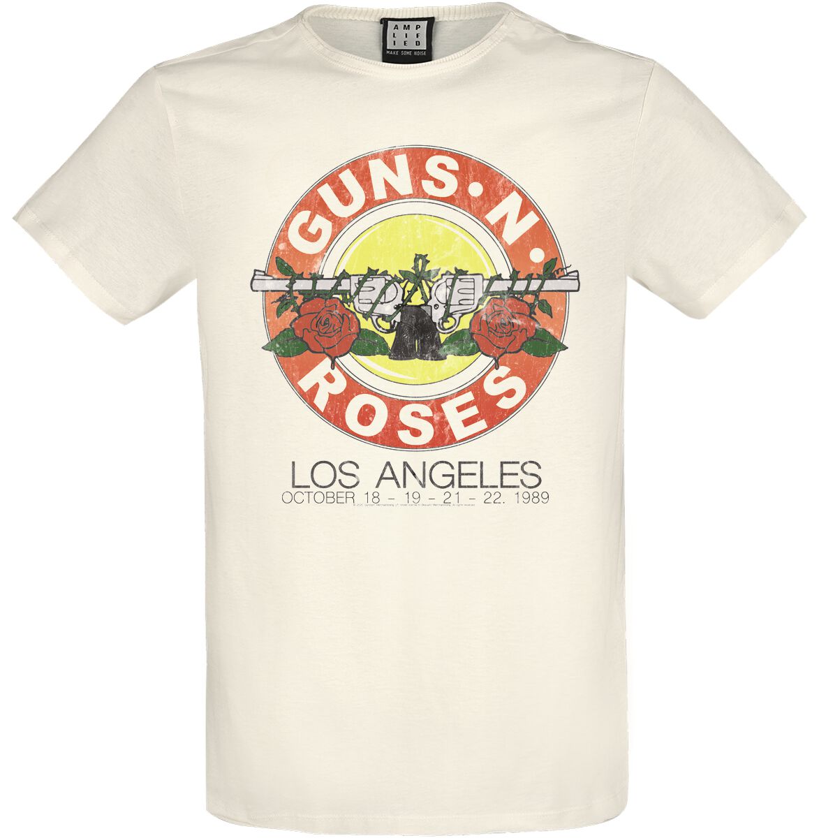 Guns N' Roses T-Shirt - Amplified Collection - Vintage Bullet - S bis XXL - für Männer - Größe S - altweiß  - EMP exklusives Merchandise! von Guns N' Roses