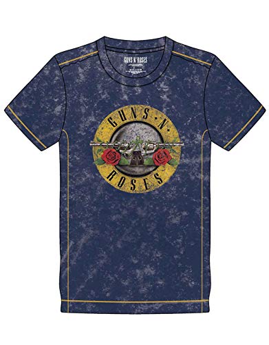 Guns N' Roses T Shirt Classic Band Logo Nue offiziell Herren Navy Blau Snow Wash L von Guns N' Roses