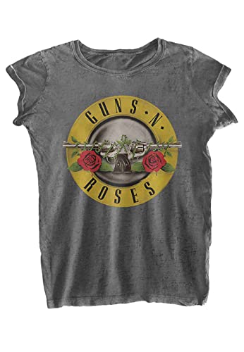 Guns N' Roses T Shirt Classic Logo Nue offiziell Damen Charcoal Burnout L von Guns N' Roses