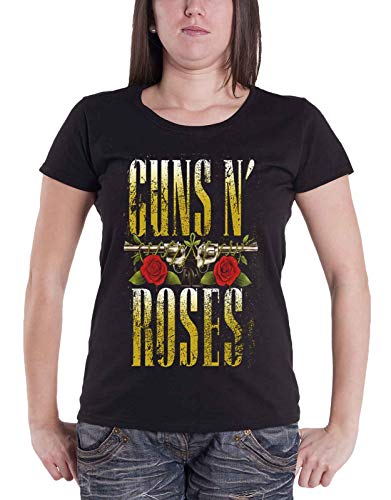 Guns N' Roses T Shirt Damen Big Guns Band Logo Nue offiziell Schwarz Skinny fit XXL von Guns N' Roses