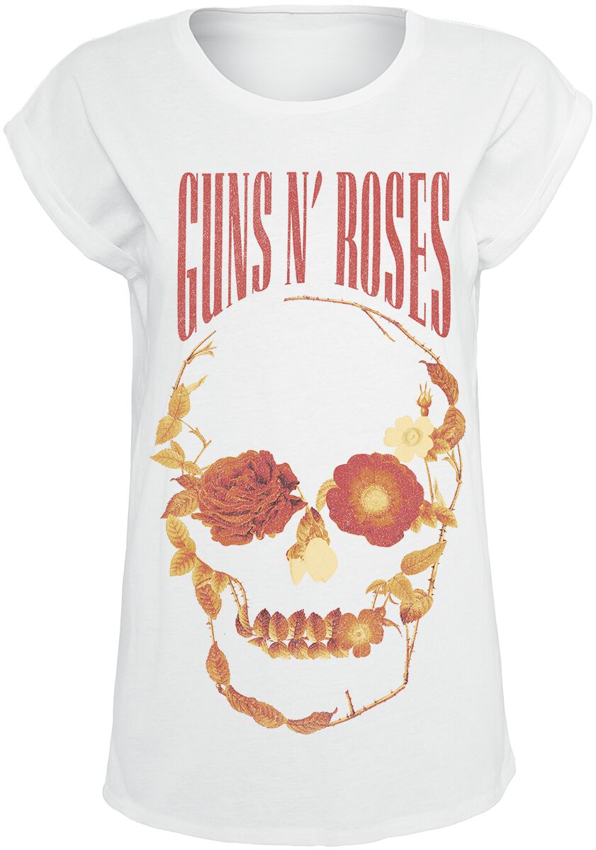 Guns N' Roses T-Shirt - Flourish Skull - S bis XXL - für Damen - Größe M - weiß  - Lizenziertes Merchandise! von Guns N' Roses