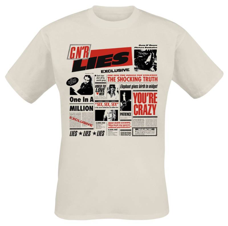 Guns N' Roses T-Shirt - Lies - S bis XXL - für Männer - Größe L - natur  - Lizenziertes Merchandise! von Guns N' Roses