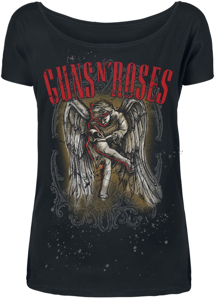 Guns N' Roses T-Shirt - Sketched Cherub - S bis XXL - für Damen - Größe L - schwarz  - Lizenziertes Merchandise! von Guns N' Roses