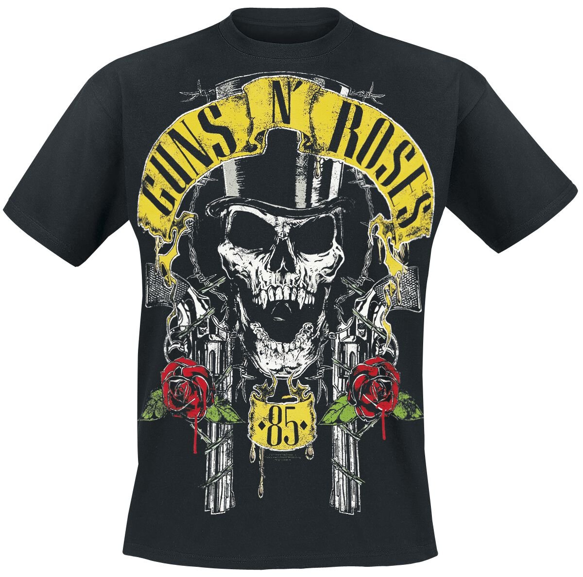 Guns N' Roses T-Shirt - Top Hat - S bis 5XL - für Männer - Größe M - schwarz  - Lizenziertes Merchandise! von Guns N' Roses