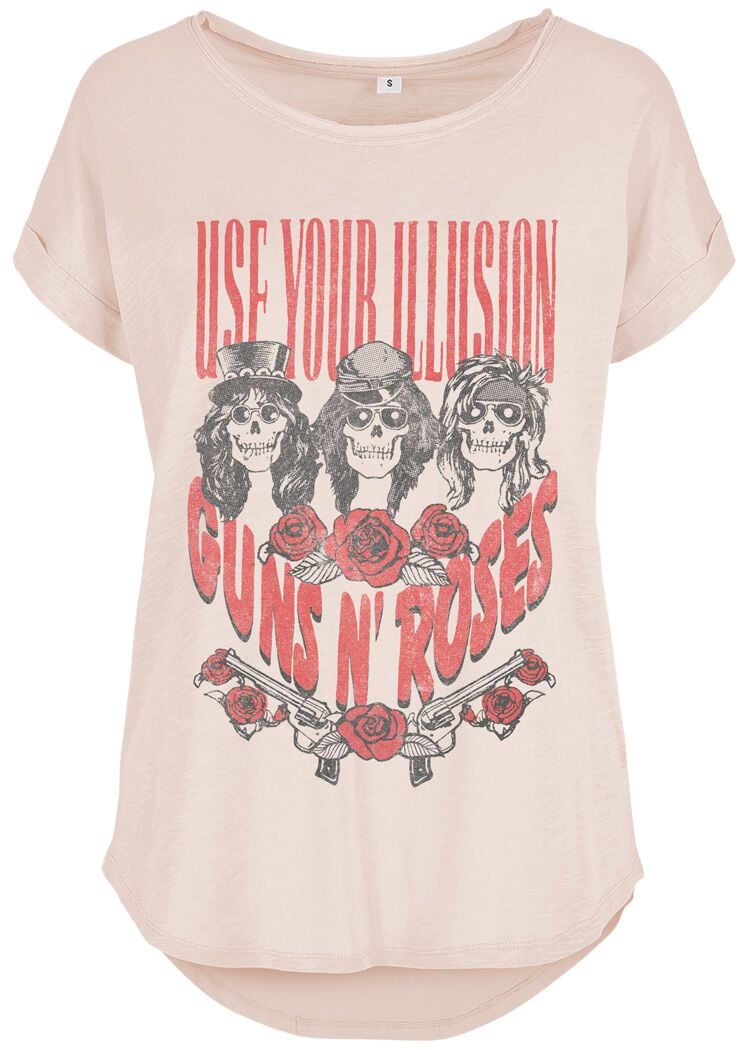 Guns N' Roses T-Shirt - Use Your Illusion Roses - S bis XXL - für Damen - Größe M - pink  - Lizenziertes Merchandise! von Guns N' Roses