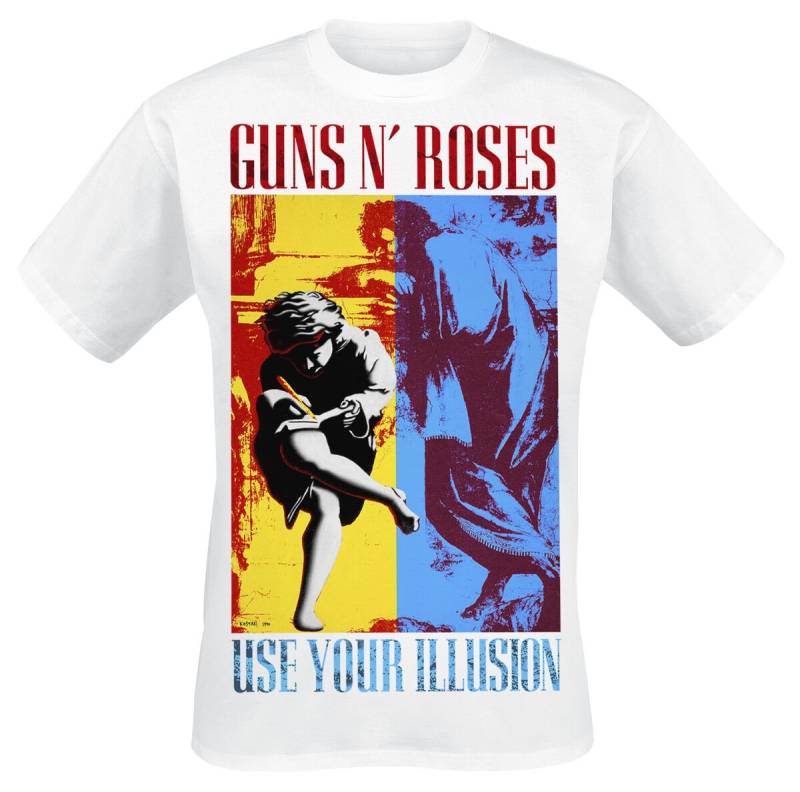 Guns N' Roses T-Shirt - Use Your Illusion - S bis XXL - für Männer - Größe L - weiß  - Lizenziertes Merchandise! von Guns N' Roses