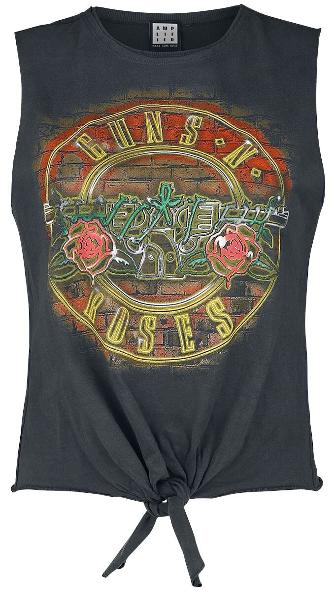Guns N' Roses Top - Amplified Collection - Neon Bullet - S bis XL - für Damen - Größe XL - charcoal  - Lizenziertes Merchandise! von Guns N' Roses