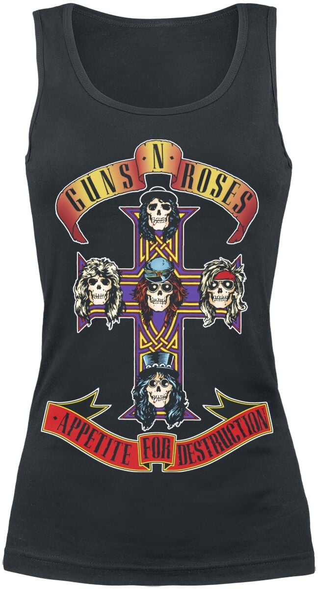 Guns N' Roses Top - Appetite For Destruction - XL bis XXL - für Damen - Größe XXL - schwarz  - Lizenziertes Merchandise! von Guns N' Roses
