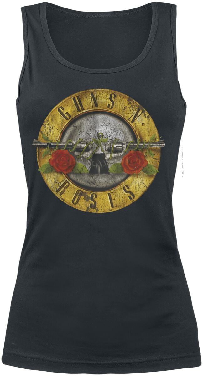 Guns N' Roses Top - Distressed Bullet - S bis XXL - für Damen - Größe S - schwarz  - Lizenziertes Merchandise! von Guns N' Roses