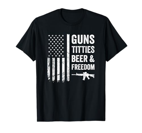 Guns Titties Beer & Freedom – 4. Juli USA Herren Lustiges Gewehr T-Shirt Guns Titties Beer & Freedom – 4. Juli USA Herren Lustiges Gewehr T-Shirt von Guns Titties Beer And Freedom USA Apparel