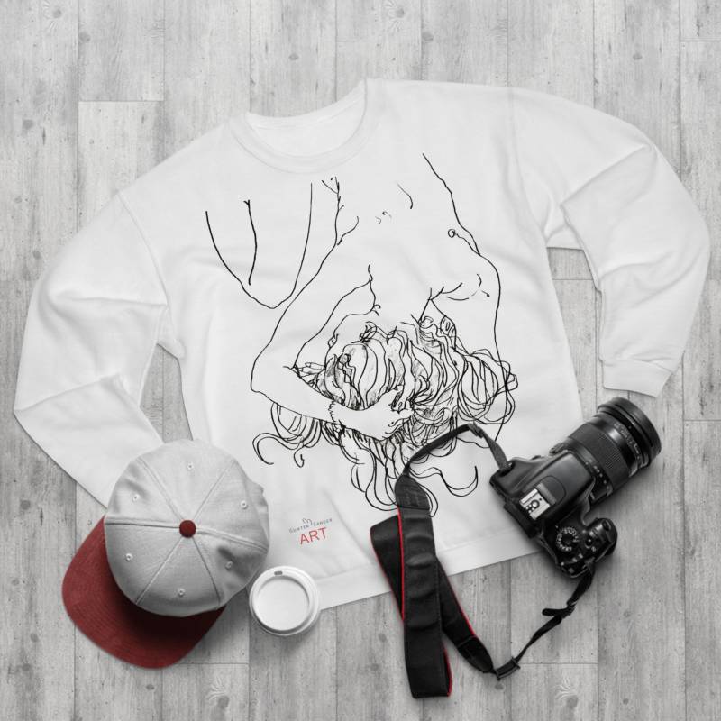 Unisex Crew Neck Sweatshirt | Eu - Line Art Unique Akt Motiv Frontseite "Alisha" Unisex Crew Neck Sweatshirt | Eu - Line Art Unique Akt Motiv Frontseite "Alisha" von GunterLanger