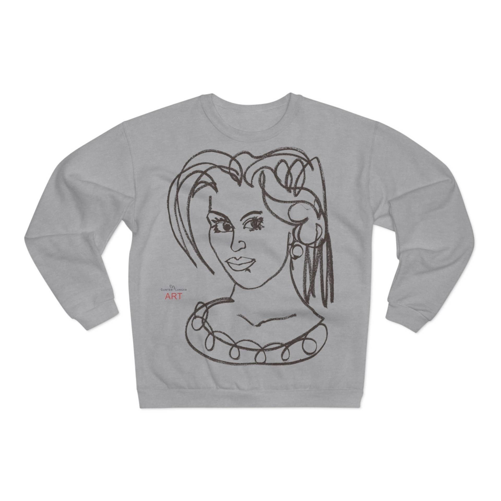 Unisex Crew Neck Sweatshirt | Eu - Line Art Unique Motiv "Magda" & Unisex Crew Neck Sweatshirt | Eu - Line Art Unique Motiv "Magda" & von GunterLanger