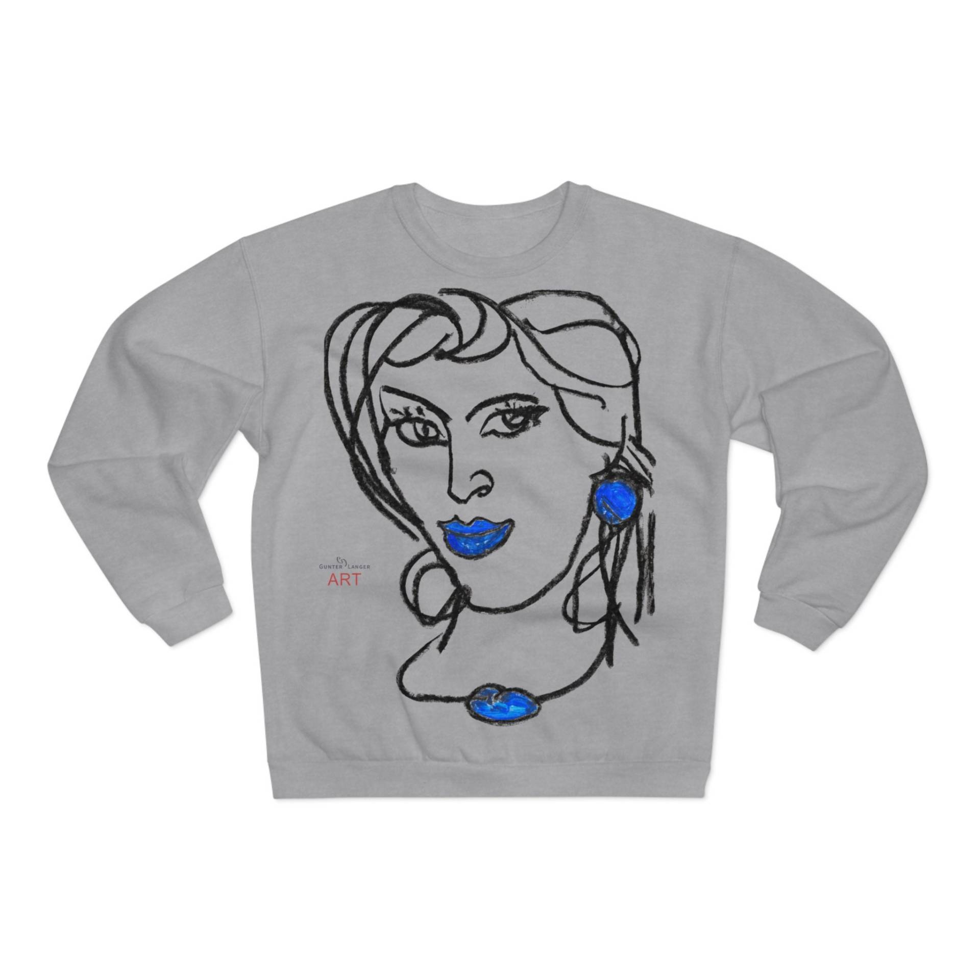 Unisex Crew Neck Sweatshirt | Eu - Pop Art Unique Motiv "Rita" & Unisex Crew Neck Sweatshirt | Eu - Pop Art Unique Motiv "Rita" & von GunterLanger