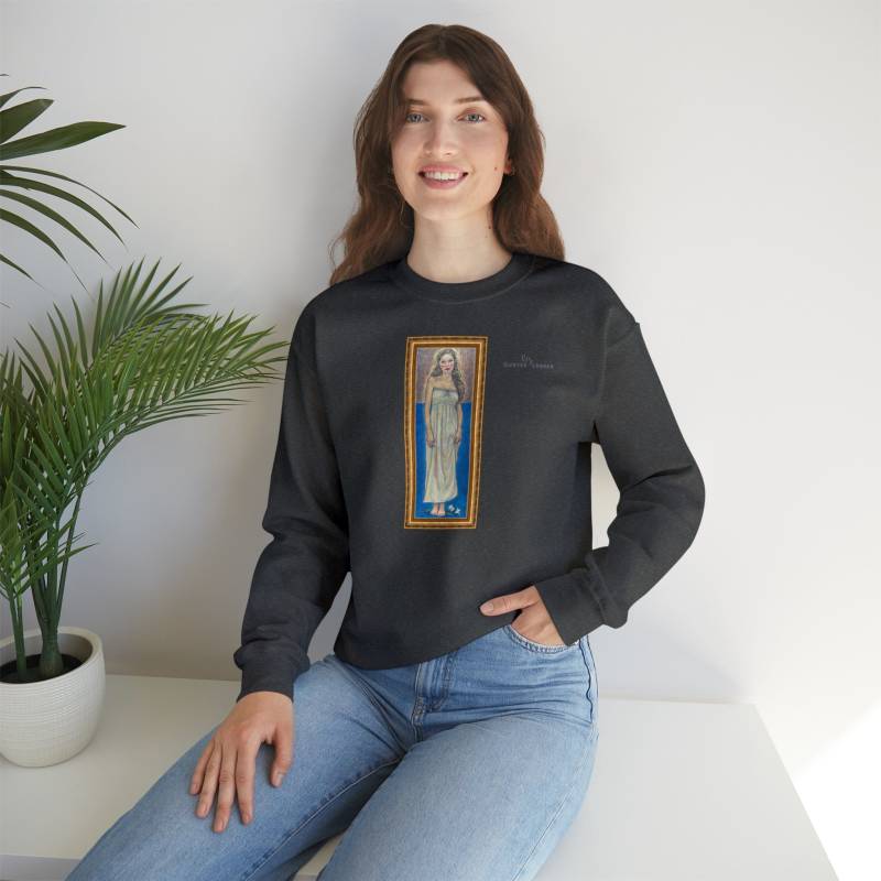 Unisex Heavy Blend™ Crewneck Sweatshirt - Pop Art Moderne Klimt Unique Motiv "Marie" | Gerahmt von GunterLanger
