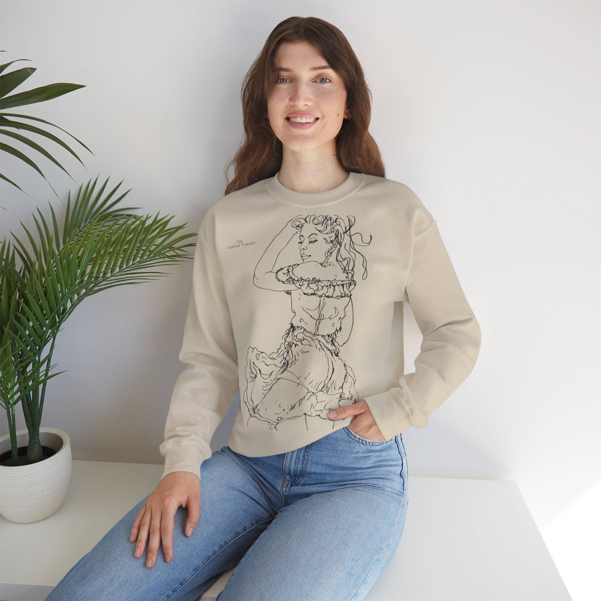 Unisex Heavy Blend™ Crewneck Sweatshirt - Pop Art Motiv Front Valentina, H 43 cm von GunterLanger