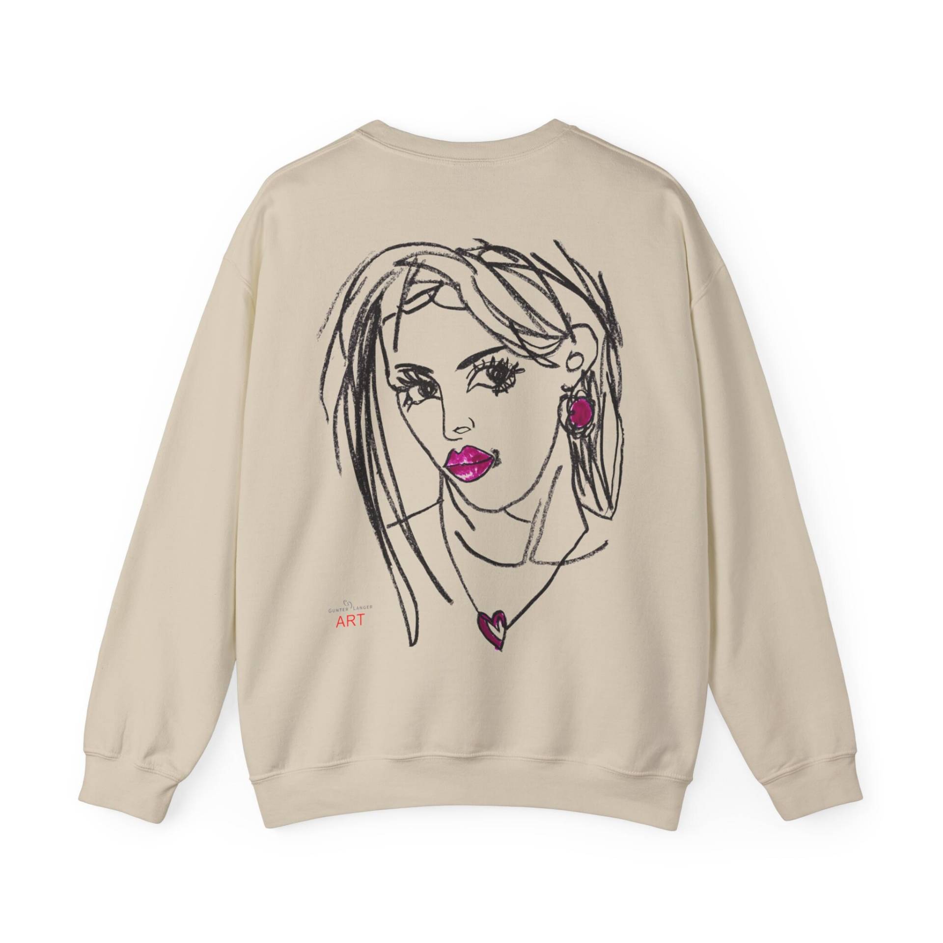 Unisex Heavy Blend™ Crewneck Sweatshirt - Pop Art Unique Motiv "Rita" & "Raja" von GunterLanger