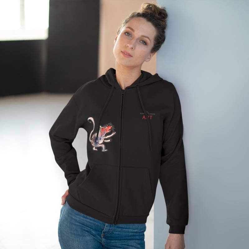 Unisex Hooded Zip Sweatshirt - Cartoon Motiv Front Ratte Unisex Hooded Zip Sweatshirt - Cartoon Motiv Front Ratte von GunterLanger