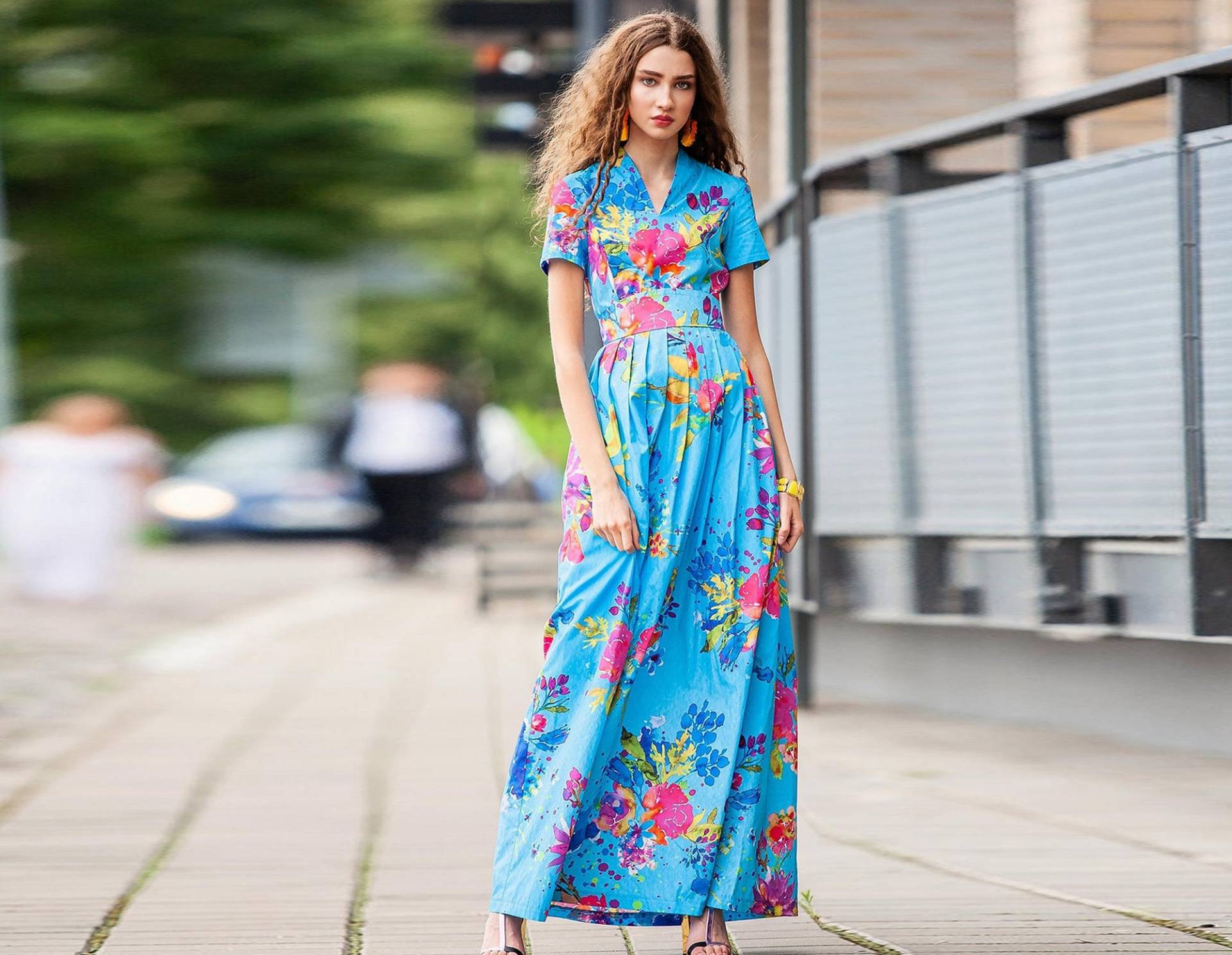 Gedrucktes Kleid, Übergröße Blumenkleid, 80Er Jahre Baumwollkleid, Frauen Maxi Kleidung, Sommerblumenkleid, Kurzarmkleid, Boho von Guntina