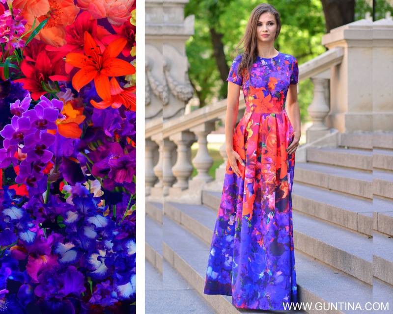 Floral Kleid, Maxi Kleidung in Übergröße, Abendkleid, Sommerkleid, Brautjungfer Hochzeitskleid, Gedruckt Blumenkleid von Guntina