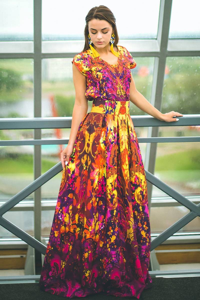 Floral Maxi Rock, Hohe Taille Plus Größe Kleidung, Langer Boho Festival Hippie Rock von Guntina