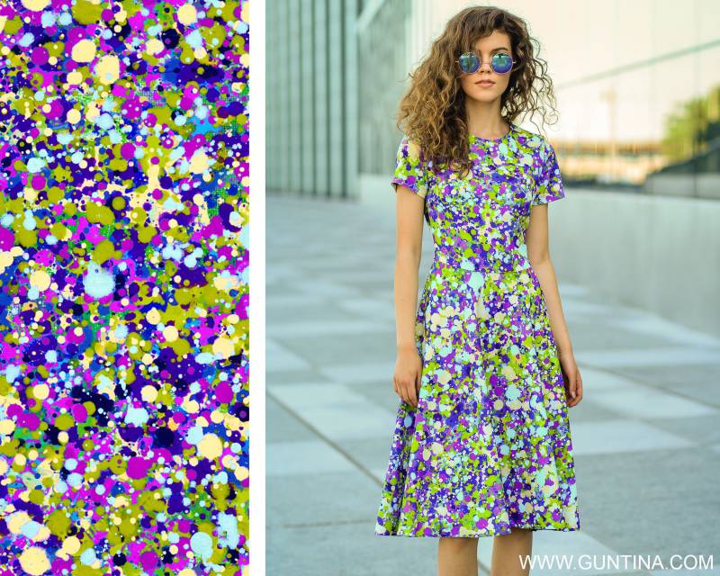 Kleid in Übergröße, Für Frauen, Cocktailkleid, Kurzarmkleid, Sommerkleid, Bedrucktes Kleid, Boho-Kleidung, Modekleid von Guntina