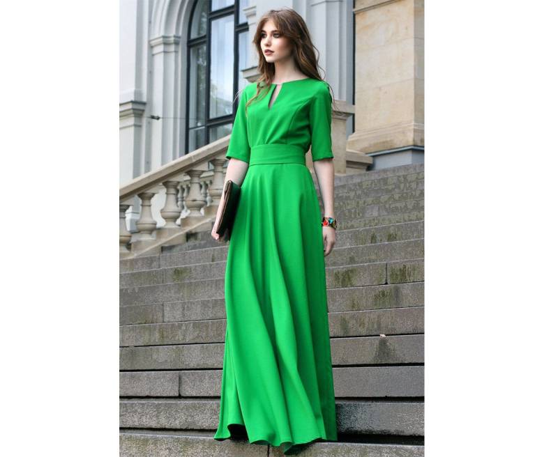 Lässiges Kleid, Maxi Going Green Trendige Kleidung in Übergröße, Ballkleid Boho Übergroßes Cocktailkleid von Guntina