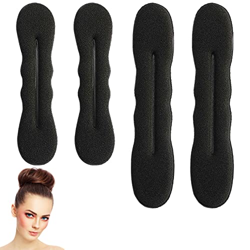 4xHaarknoten-Maker, magischer Haarknoten-Schaumstoff-Twister, faule Haarnadel-Werkzeug, Duttformer, Schaumstoff-Schwamm, Dutt-Zubehör, Haar-Hochstecker, Frauen, Geschenke (2 große und 2 kleine) von Gunwon