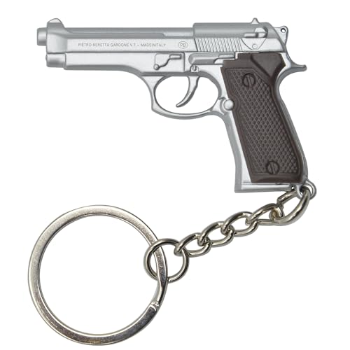 Gunyoo Mini M92F Pistole Schlüsselanhänger Charme für Halloween Weihnachten Thanksgiving oder Geburtstag Gun Form Schlüsselanhänger sammelbare Geschenke (Silber) von Gunyoo