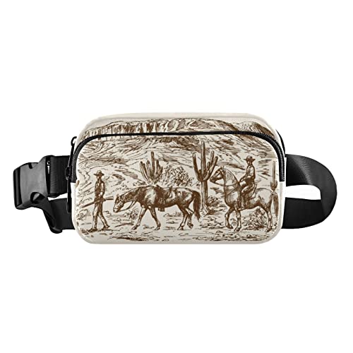 American Cowboys West Desert Bauchtasche für Damen und Herren, Gürteltasche, Crossbody-Taschen mit verstellbarem Riemen, Mini-Hüfttasche für Workout, Laufen, Maschinenwäsche, 8 x 6.5 x 2.3 Inches, Bauchtasche von GuoChe