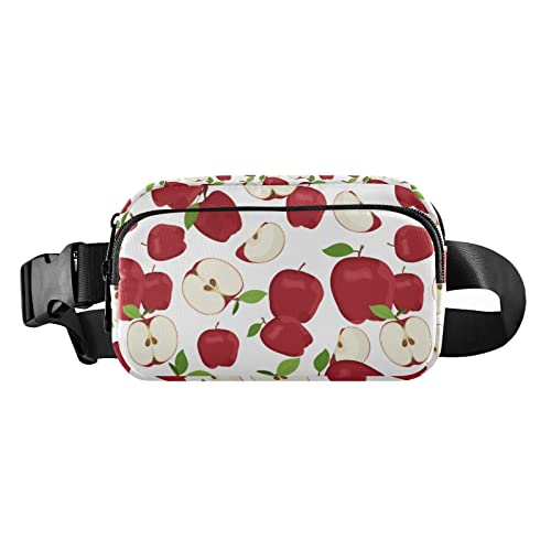 Apples Slice Bauchtasche für Damen und Herren, Gürteltasche, Crossbody-Taschen mit verstellbarem Riemen, Mini-Hüfttasche für Workout, Laufen, Rot, Maschinenwäsche, 8 x 6.5 x 2.3 Inches, Bauchtasche von GuoChe