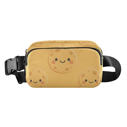 Cheerful Moon Halloween Print Cute Waist Pack Crossbody Bag for Women Men Large Capacity Running von GuoChe